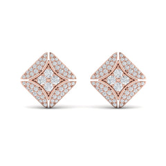 Diamond Vlora Star with Channel Set Diamond Cluster Stud Earrings