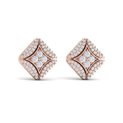 Diamond Vlora Star with Channel Set Diamond Cluster Stud Earrings
