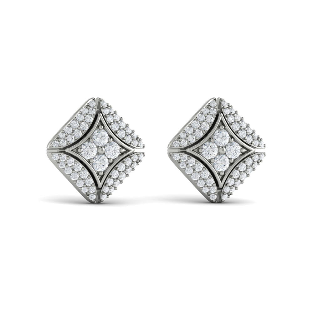 Diamond Vlora Star with Channel Set Diamond Cluster Stud Earrings