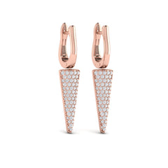 Diamond Trinity Drop Huggie Earrings