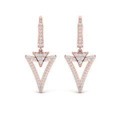 Diamond Open Double Trinity Huggie Earrings