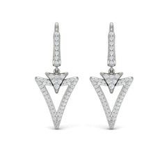 Diamond Open Double Trinity Huggie Earrings