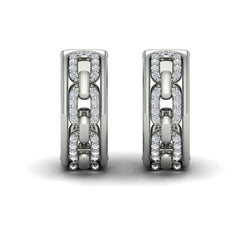 Reverse Channel Set Link Huggie Earrings