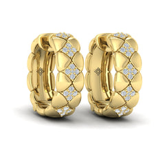 Diamond Cluster Barrel Earrings
