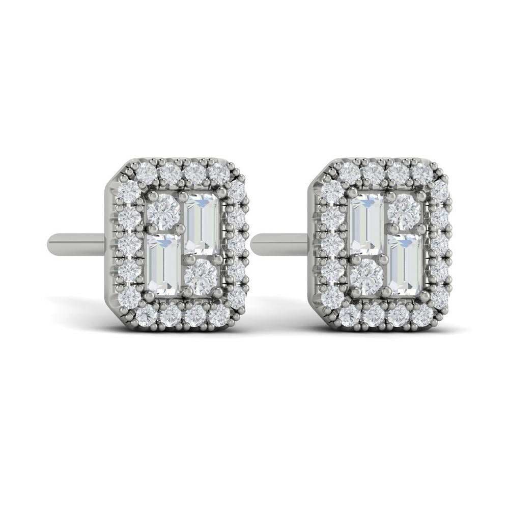 Diamond Baguette Stud Earrings