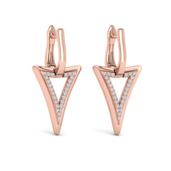 Diamond Open Double Trinity Huggie Earrings
