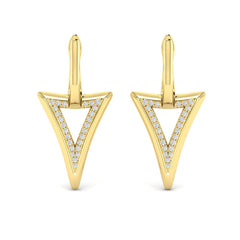 Diamond Open Double Trinity Huggie Earrings