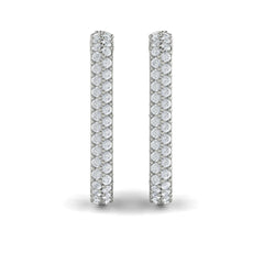 Diamond Elongated Hoop Earrings
