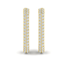 Diamond Elongated Hoop Earrings