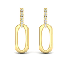 Diamond Accent North South Open Oval Pendant Link Earrings