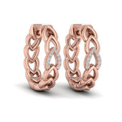 Diamond Accent Open Multi Tear Drop Link Earrings