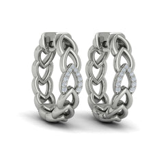 Diamond Accent Open Multi Tear Drop Link Earrings