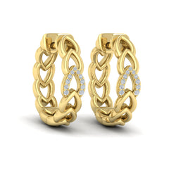 Diamond Accent Open Multi Tear Drop Link Earrings
