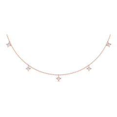 Multi Diamond Vlora Star Tassel Necklace