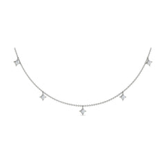 Multi Diamond Vlora Star Tassel Necklace