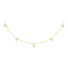 Multi Diamond Vlora Star Tassel Necklace
