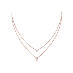 Diamond Open Trinity Two Row Necklace