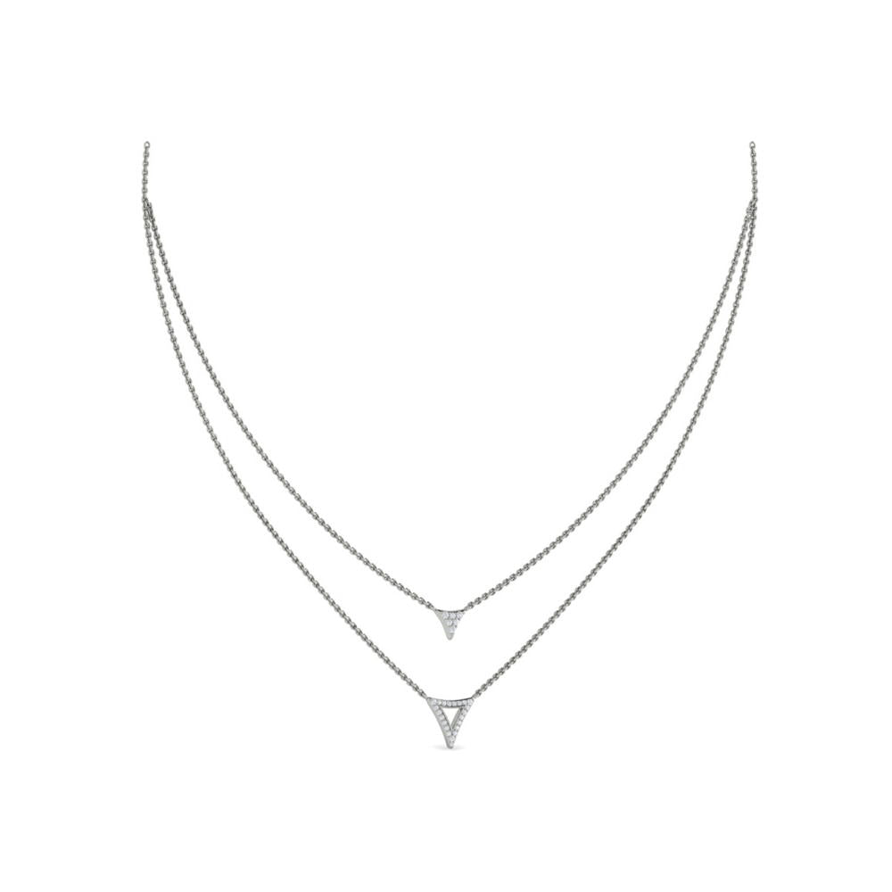 Diamond Open Trinity Two Row Necklace