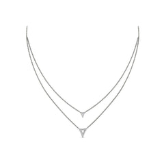 Diamond Open Trinity Two Row Necklace
