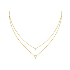 Diamond Open Trinity Two Row Necklace