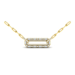 Diamond Baguette Double Row Link Necklace