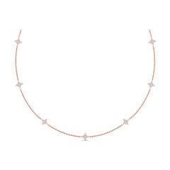 Diamond Cluster Multi Vlora Star Pendant Necklace