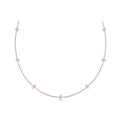 Diamond Cluster Multi Vlora Star Pendant Necklace