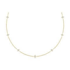 Diamond Cluster Multi Vlora Star Pendant Necklace