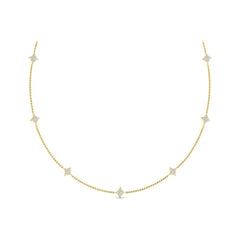 Diamond Cluster Multi Vlora Star Pendant Necklace