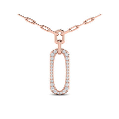 Diamond North South Open Oval Link Necklace