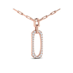 Diamond North South Open Oval Link Necklace