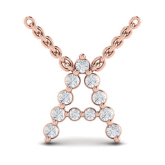 Diamond Alphabet Pendant Necklace, A