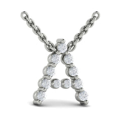 Diamond  Alphabet Pendant Necklace, A
