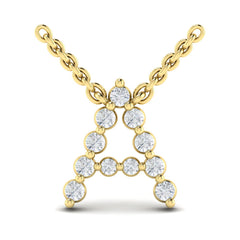Diamond Alphabet Pendant Necklace, A