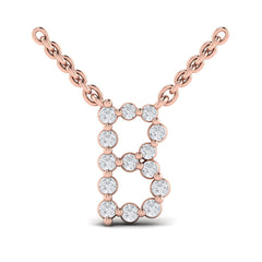 Diamond Alphabet Pendant Necklace, B