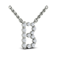 Diamond  Alphabet Pendant Necklace, B