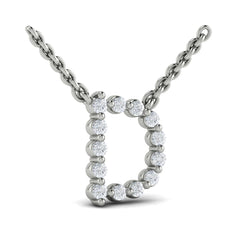 Diamond  Alphabet Pendant Necklace, D