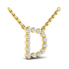Diamond Alphabet Pendant Necklace, D