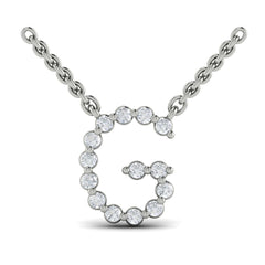 Diamond Alphabet Pendant Necklace, G