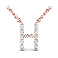 Diamond Alphabet Pendant Necklace, H