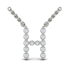 Diamond Alphabet Pendant Necklace, H