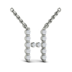 Diamond  Alphabet Pendant Necklace, H
