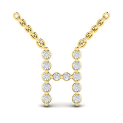 Diamond Alphabet Pendant Necklace, H
