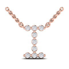 Diamond Alphabet Pendant Necklace, I