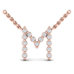 Diamond Alphabet Pendant Necklace, M