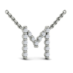 Diamond  Alphabet Pendant Necklace, M