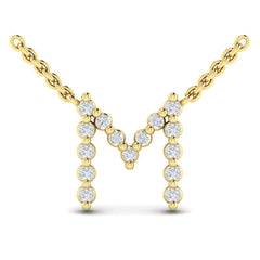 Diamond Alphabet Pendant Necklace, M