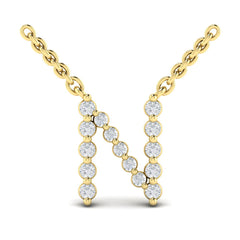 Diamond Alphabet Pendant Necklace, N