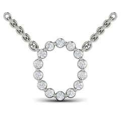 Diamond Alphabet Pendant Necklace, O