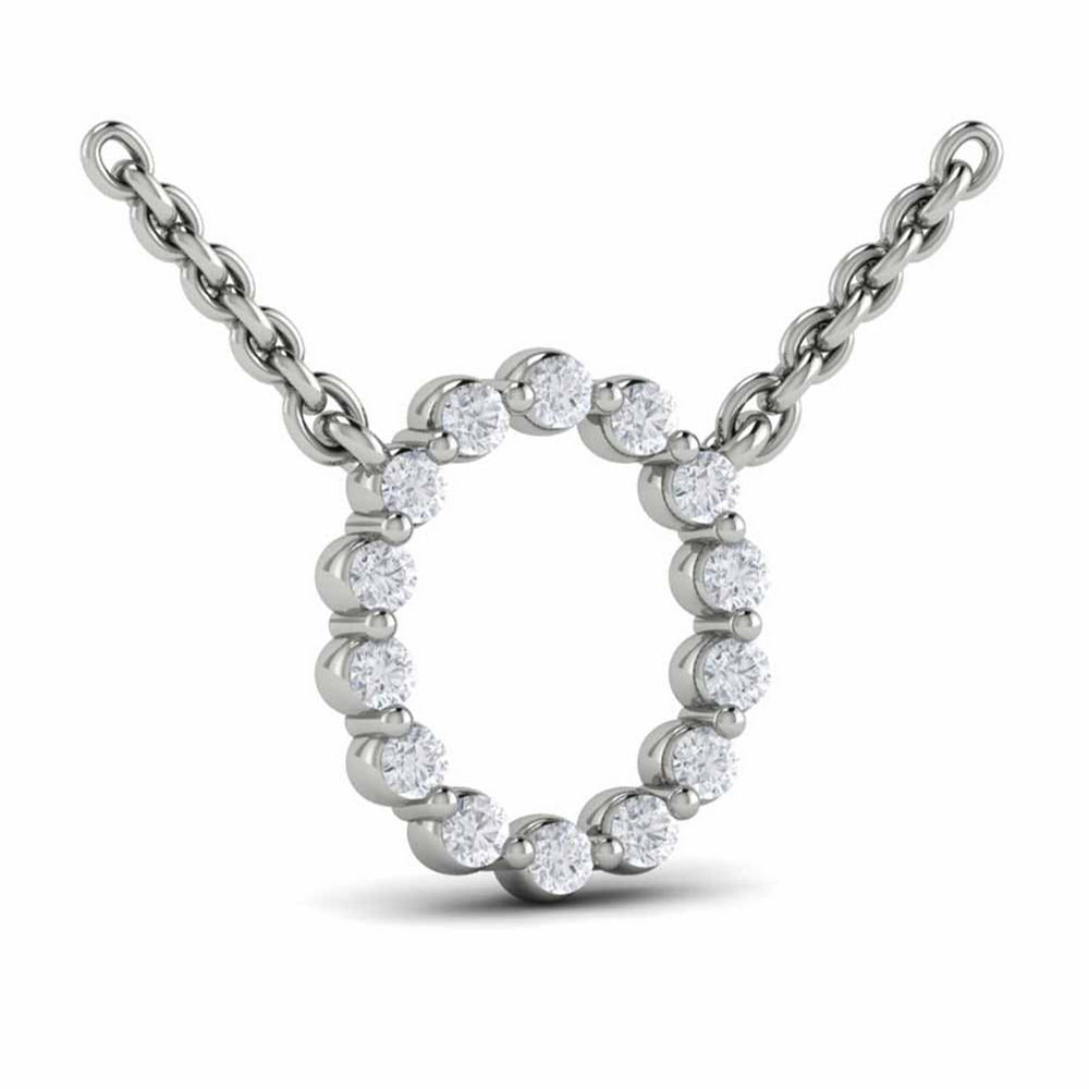 Diamond  Alphabet Pendant Necklace, O